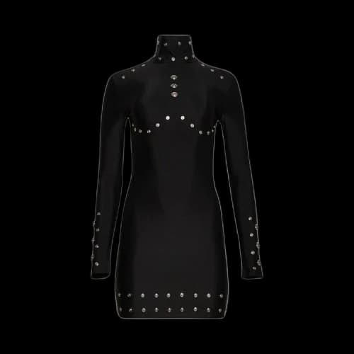 Coperni Snaps Turtleneck Dress 'Black'