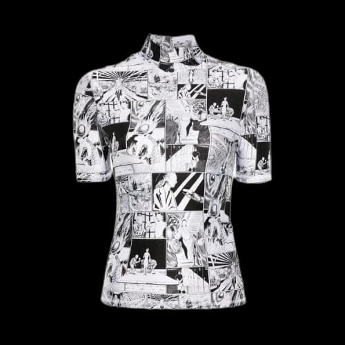 Coperni High Neck Fitted Top 'Black/White'