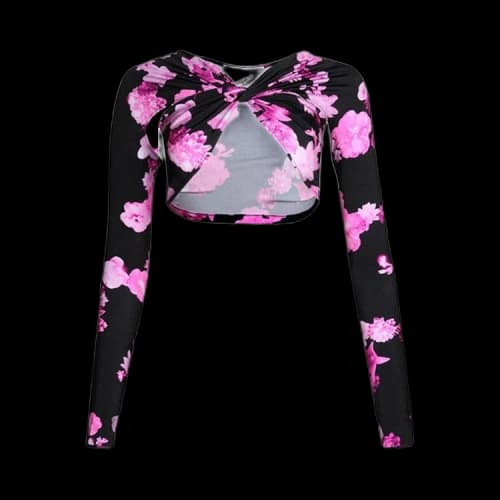Coperni Cropped Draped Top 'Pink/Black'