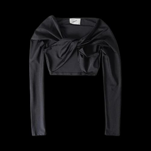 Coperni Cropped Draped Top 'Black'