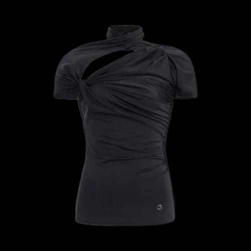 Coperni Asymmetric Draped Jersey Top 'Black'
