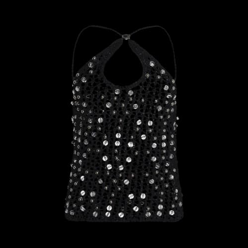 Coperni Beaded Knitted Top 'Black'