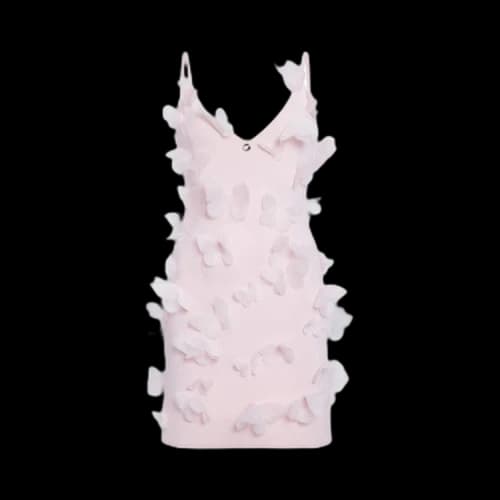 Coperni Scuba Butterfly Slip Dress 'Pink'