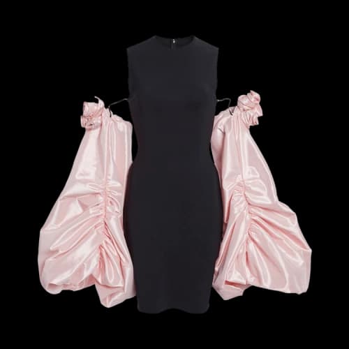 Coperni Taffeta Sleeved Jersey Dress 'Black'