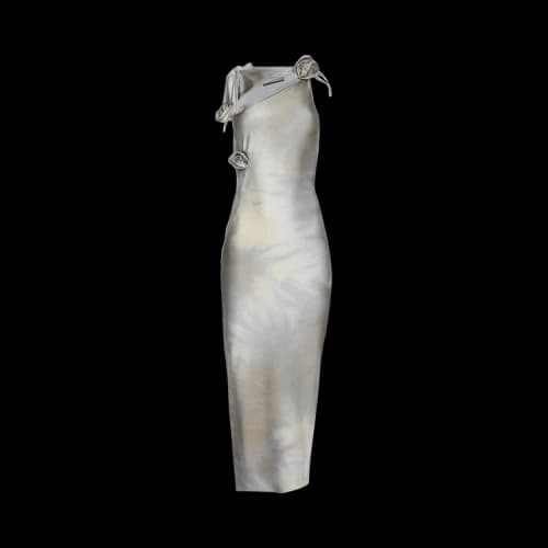 Coperni Asymmetric Flower Gown 'Bone'