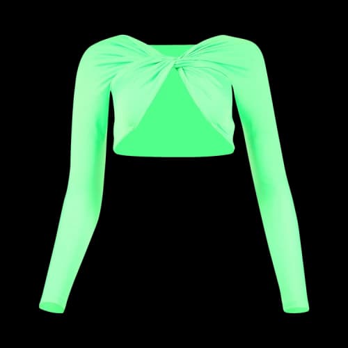 Coperni Woven Cropped Draped Top 'Neon Green'