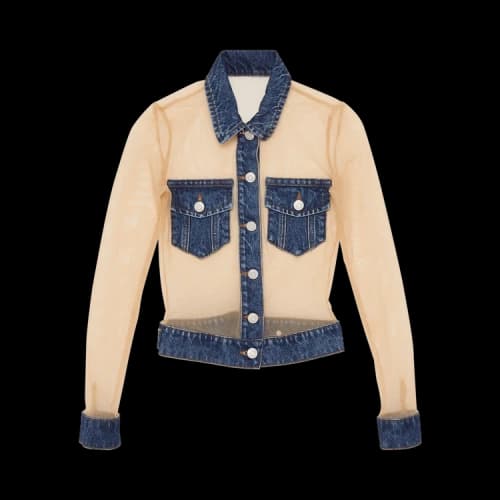 Coperni Tulle Illusion Denim Top 'Blue'