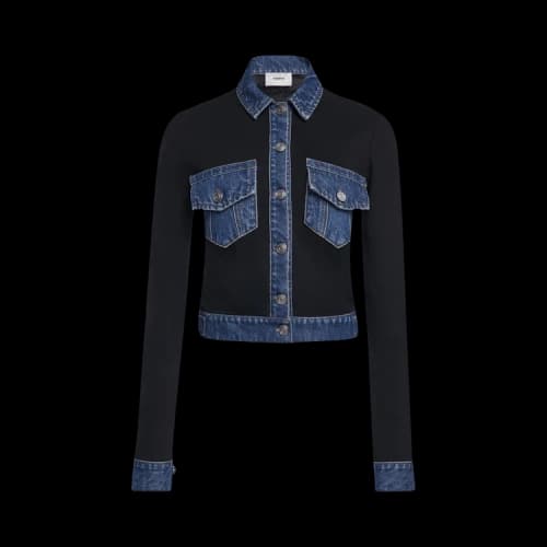 Coperni Second Skin Rib Denim Top 'Black'