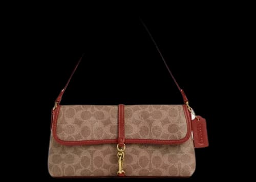 Coach Hamptons Bag Coated Canvas/Brass/Tan/Rust