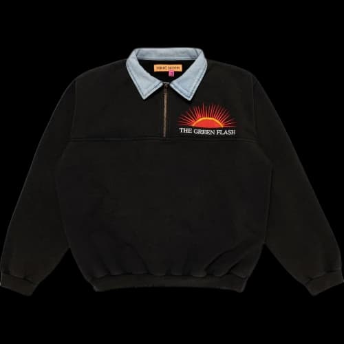 Cactus Plant Flea Market Green Flash Denim Half Zip Fleece 'Black'