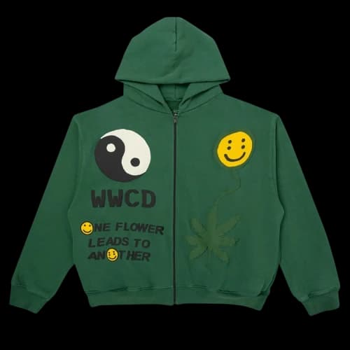 Cactus Plant Flea Market Earth First Zip Hooded Sweatshirt 'Green'