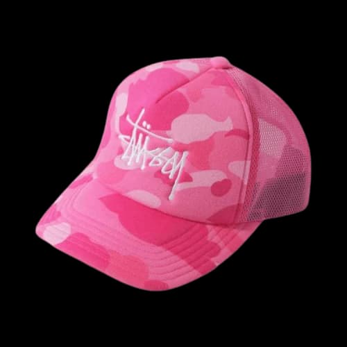 Stussy x BAPE Trucker Cap 'Pink'