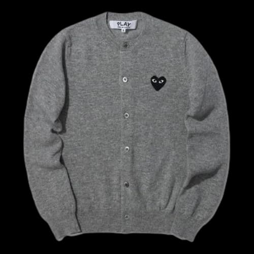 COMME des GARCONS PLAY Cardigan Black Emblem 'Grey' (Women's)