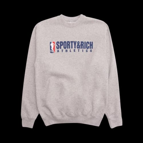 Sporty & Rich Team Logo Crewneck 'Heather Grey'
