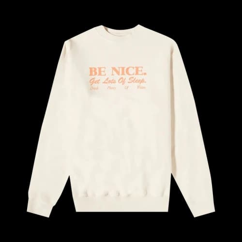 Sporty & Rich Be Nice Crewneck 'Milk'