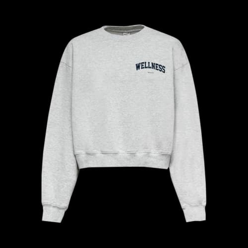 Sporty & Rich Wellness Ivy Cropped Crewneck 'Grey'
