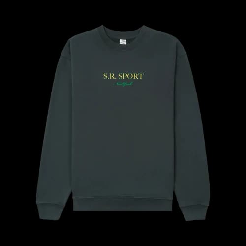 Sporty & Rich Wimbledon Crewneck 'Faded Black/Green'