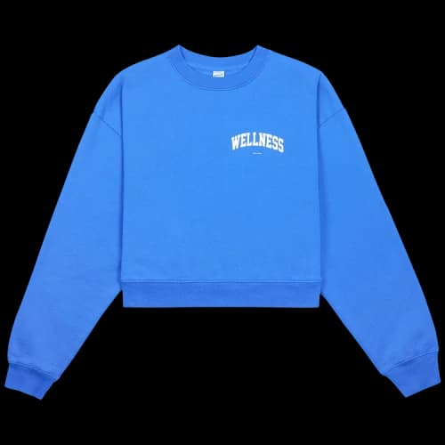 Sporty & Rich Wellness Ivy Cropped Crewneck 'Ocean'