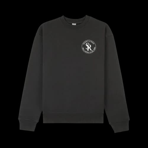 Sporty & Rich Logo Patch Crewneck Sweatshirt 'Black'