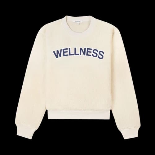 Sporty & Rich Sherpa Fleece Cropped Crewneck 'Cream'