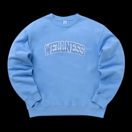 Sporty & Rich Wellness Boucle Crewneck 'Blue'