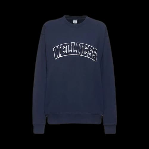 Sporty & Rich Wellness Boucle Crewneck 'Navy/White'