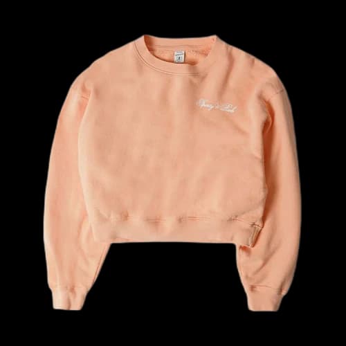 Sporty & Rich Chest Logo Print Cropped Sweatshirt 'Peach/White'