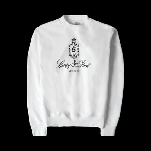 Sporty & Rich Vendome Crew Sweatshirt 'White/Navy'