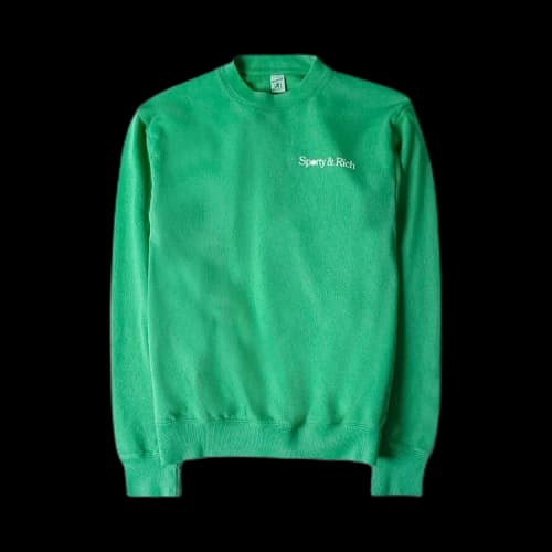 Sporty & Rich Racquet Club Crew Sweatshirt 'Green/White'