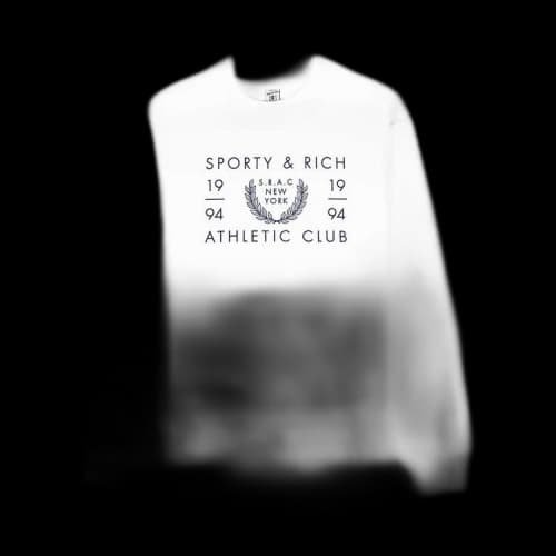 Sporty & Rich SRAC Crewneck 'White/Navy'