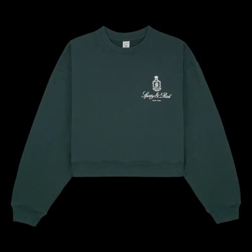 Sporty & Rich Vendome Cropped Crewneck 'Forest'