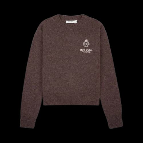 Sporty & Rich Crown Cashmere Crewneck 'Brown'