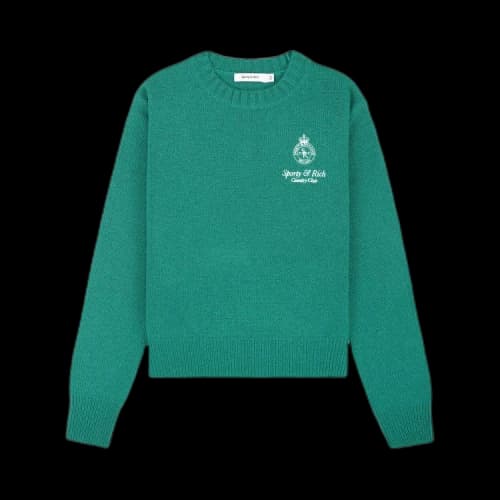 Sporty & Rich Crown Cashmere Crewneck 'Green'