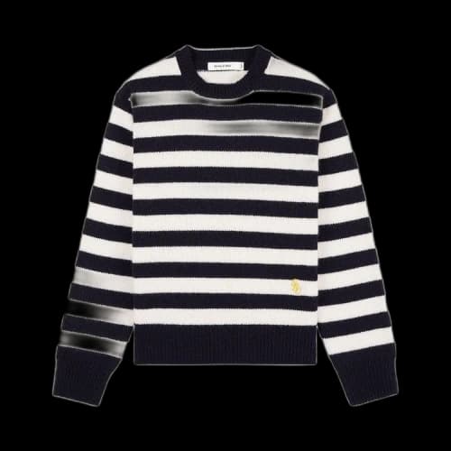 Sporty & Rich SRC Wool Crewneck 'Navy/Ecru Stripe'