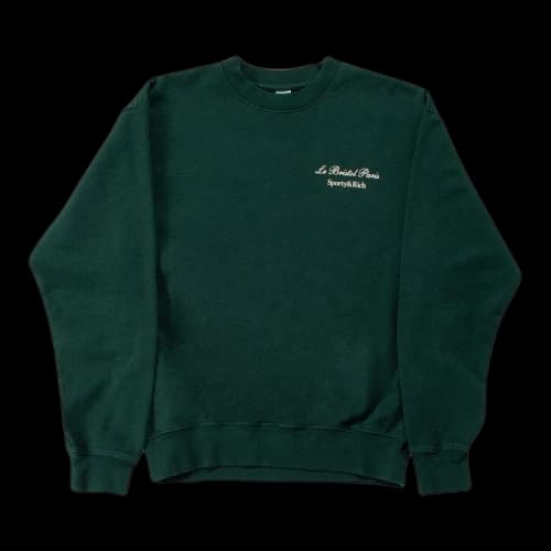 Sporty & Rich Faubourg Crewneck 'Forest Green/Cream'