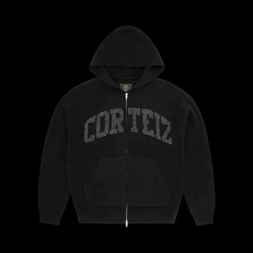 Corteiz 3M College Knit Zip Hoodie 'Black'