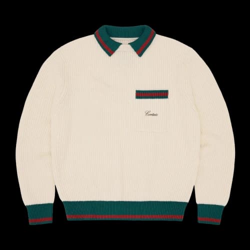 Corteiz Gianni Knit Polo Sweater 'Cream'