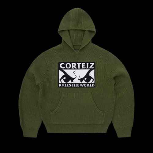 Corteiz Huey Knit Hoodie 'Olive'