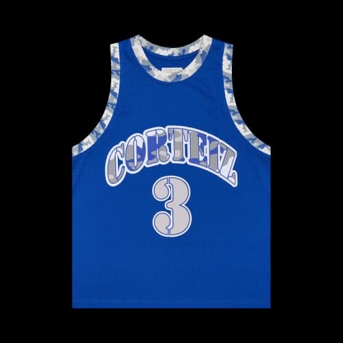 Corteiz Stencil Camo Bball Jersey 'Royal Blue'