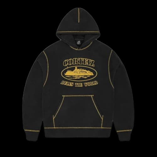 Corteiz Alcatraz Contrast Hoodie 'Black/Yellow'