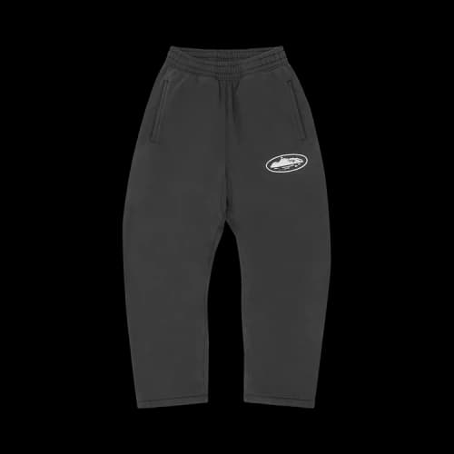 Corteiz Island Puff Print Open Hem Sweatpant 'Black'