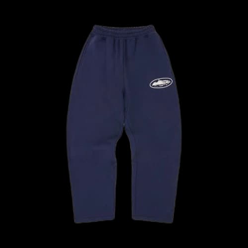 Corteiz Island Puff Print Open Hem Sweatpant 'Navy'