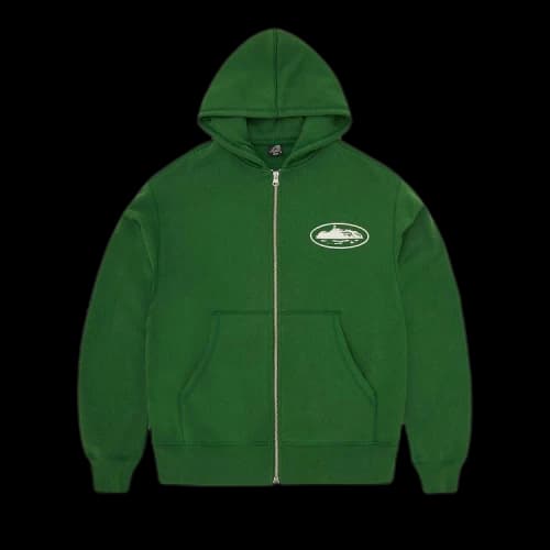 Corteiz Island Puff Print Zip Hoodie 'Green'