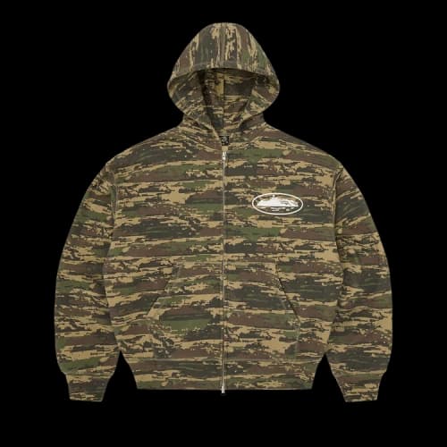 Corteiz Island Puff Print Zip Hoodie 'Digi Camo'