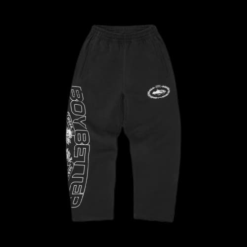 Corteiz Cortiez x BBK Royale Open Hem Sweatpant 'Black'