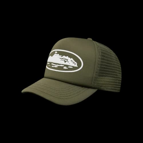 Corteiz Island Puff Print Trucker Hat 'Olive'