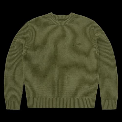 Corteiz Crochet Applique Knit Crew 'Khaki'
