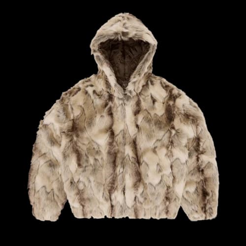Corteiz Pelt Hooded Fur Jacket 'Fawn'