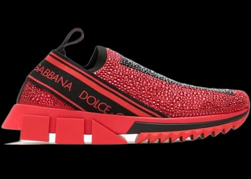 Dolce & Gabbana Sorrento Slip On Red Crystal