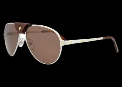 Cartier Aviator Sunglasses Silver/Silver/Red (CT0034S-30002151-003)